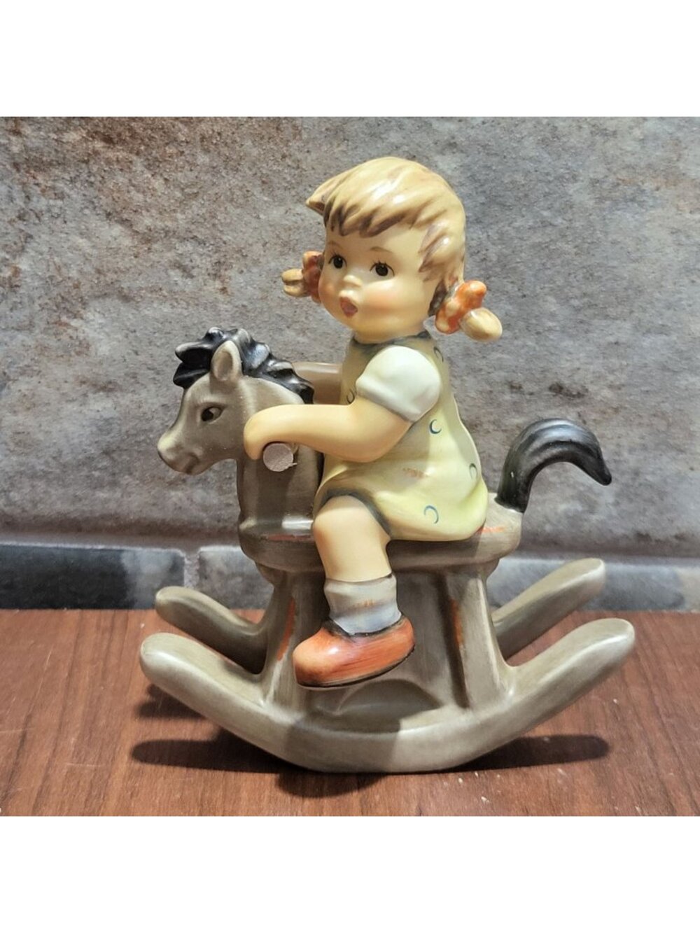 Goebel MI Hummel Cowboy Corral Figurine Girl on Rocking Horse HUM 2021
